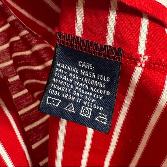 Ralph Lauren Women’s Cotton Striped Red White Top Size L - Picture 4 of 5
